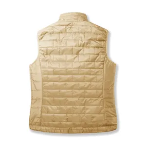 <b>Men's</b> <b>White</b> Hooded Sleeveless Quilted <b>Jacket</b> Canvas Eco-Friendly Waterproof Windproof Cotton Blend Zipper Closure Winter High - Product Image 3