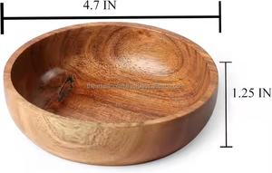 Saladier en bois moderne de style nautique extra large avec cuillères Artisanat en bois d'acacia jetable de haute qualité de l'Inde Souvenir - Product Image 3