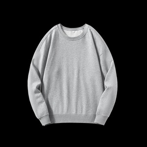 Autumn Men's 100% Cotton Crew Neck Sweatshirts 350gsm Oversized Loose Fit Terry Tops Solid Knitted Plus Customized Casual Style - Product Image 5
