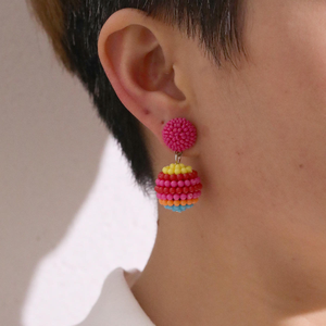 Pendientes de Aro Modernos para Mujer, Estilo Boho, con Colgante de Bola de Arándanos, Pendientes de Gota de Color para Mujer - Product Image 6