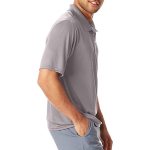 Polo personnalisé en polyester, vêtements de sport gris respirants pour hommes, haut pour entraînement professionnel en salle de sport, vêtements décontractés, nouveau style technique - Product Image 4