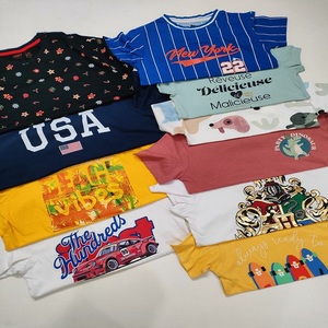 Camisetas de Algodón para Niños y Niñas, Excedentes de Ropa para Primavera/Verano, Tops Cortos Informales para Niños, Lote de Marca - Product Image 1