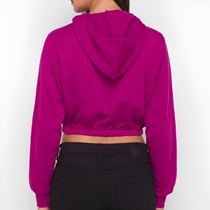 Hoodie court pour femme, couleur personnalisée, vente en ligne, style streetwear, couleur unie, marque Pure Color - Product Image 3