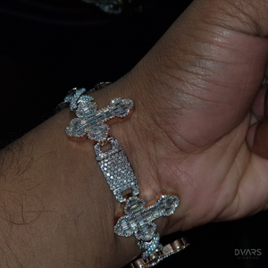 Bracelet Moissanite Croix Infini Sertie de Pierres, Testée au Diamant, Bijoux Hip Hop, Bracelet en Argent 925, Bijoux Religieux - Product Image 5