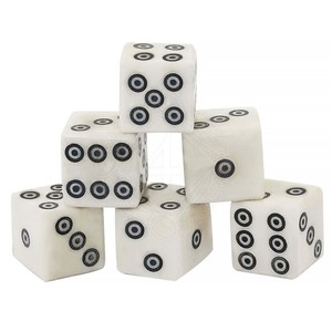 D6 Viking/Medieval Betting Bone Dice Set of 6 - (9/16 Inch or 14-15 mm) <b>Thick</b> (Bone, 14 mm) - Product Image 3