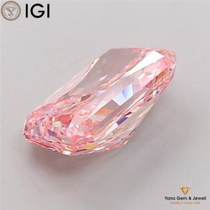 เพชร CVD ที่เพาะเลี้ยงในห้องปฏิบัติการ รูปทรงเรเดียนท์ 5.00 กะรัต สีชมพูสดใสแฟนซี ความสะอาดระดับ VS1 พร้อมใบรับรอง IGI สำหรับทำแหวนเครื่องประดับตามสั่ง - Product Image 6