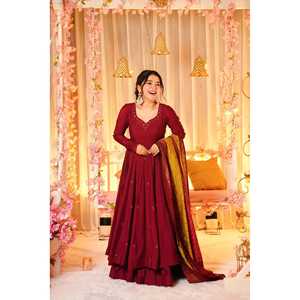 AANIYA'S Conjuntos de mujer Anarkali Style Plazzo Suit - Product Image 5