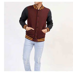 Custom Logo Geometric Men's Varsity Jacket Stand Collar Canvas Streetwear <b>Coat</b> with OEM Service - Product Image 2