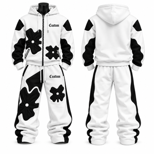 Conjunto de Sudadera con Capucha Unisex Personalizada, Manga Raglán, Cierre de Cremallera, Estilo Casual, Corte Holgado, Ropa de Invierno, Forro Polar, 100% Algodón - Product Image 5