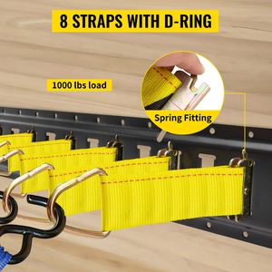 Set di 30 Pezzi E-Tracks da 1,5 m con 4 Binari in Acciaio, 2 Binari a Singola Fessura, 8 Anelli a O, 8 Fissaggi a D, Kit Binari D-Track per Fissaggio - Product Image 2