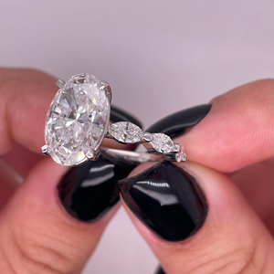 IGI Certified Oval Cut Lab Grown <b>Diamond</b> Engagement <b>Ring</b> in 14K Gold IGI Certified Luxury Wedding Bridal Jewelry for Women - Product Image 5