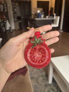 Classic Handmade Embroidery Beaded <b>Keychain</b> with Elegant Floral Embellishments Eco-Friendly - Product Image 2
