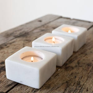 Luxury Handmade Geometric <b>Candle</b> <b>Holder</b> with <b>Marble</b> Work Unique Decorative Piece for Stylish Home Decor - Product Image 3