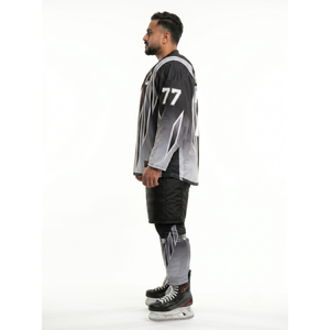 Custom Sublimation Ice Hockey Jersey 100% <b>Polyester</b> Lace-up Collar Heavyweight Men's Team Wear Uniforms Team Name OEM - Product Image 3