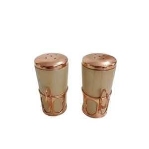 Ensemble de salières et poivrières en or martelé de qualité supérieure, distributeurs d'assaisonnements en métal de luxe, accessoires de cuisine professionnels pour la table - Product Image 2