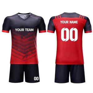 Ventes en gros d'uniformes de football personnalisés pas chers pour adultes, en polyester léger et respirant, ensembles de maillots de football pour hommes, manches courtes - Product Image 3