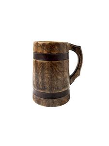 Taza de madera grabada personalizada con correa de cuero – Regalo rústico para amantes de las bebidas - Product Image 2