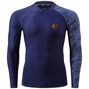 Camiseta de Compresión para Hombre, Duradera, Transpirable y Ligera, Control de Humedad, Manga Larga, Material de Spandex/Poliéster para MMA y Gimnasio - Product Image 1