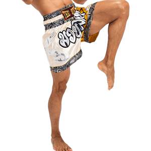 Pantalones Cortos de Muay Thai para Hombre, Satinados, con Estampado de Geometría Sagrada, Cintura Elástica, para Entrenamiento, Gimnasio, Kickboxing, Coloridos - Product Image 4