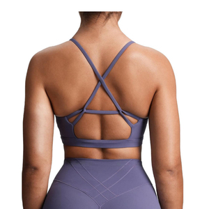 Soutien-gorge de sport pour femme, taille XS et plus, col en V, maintien élevé, sans coutures, confortable, extensible, respirant, doux, soutien-gorge de fitness pour femme - Product Image 4