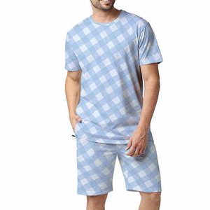 Ensembles de t-shirts et shorts multi-pièces pour hommes, style sportif et athlétique, col rond, jersey, avec shorts chauds pour hommes - Product Image 6