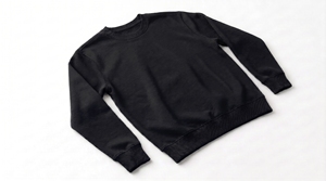 Men's <b>Black</b> O-Neck <b>Sweatshirt</b> 100% Cotton Knitted Regular Fit Casual Pullover Solid Color Long Sleeve Autumn Wear - Product Image 5