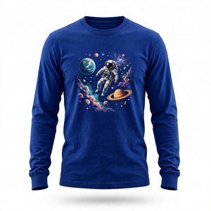 Camiseta de Manga Larga para Hombre, Diseño Personalizado, 100% Algodón, Cuello Redondo, Estampado Informal, Tela Ecológica, Corte Regular, de BD - Product Image 1