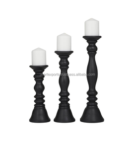 ชุดเชิงเทียนไม้3ชิ้นแบบทำมือผู้ผลิตในอินเดียโดยตรงสำหรับตกแต่งบ้าน - Product Image 1