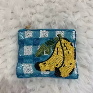 Fashionable Customizable <b>Seed</b> Beads Beaded Coin Purse for Makeup Coins Cards & Small Items-Designer Handmade Promotional Gift - Product Image 1