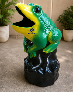 2026 Designer Frog On Mountain-Shaped Standing Fiberglass Induction Type Dustbin Economical Outdoor Customised - Product Image 1