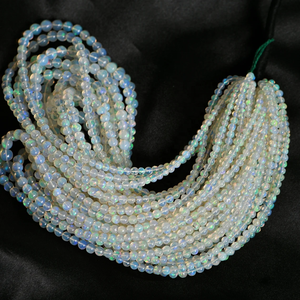 ลูกปัดโอปอลเอธิโอเปียทรงกลมเรียบ ขนาด 3.5-6 มม. อัญมณีธรรมชาติ 17 นิ้ว สำหรับทำเครื่องประดับ - Product Image 4