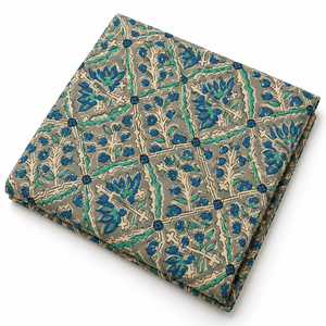 Custom Design Organic Eco-Friendly Lightweight <b>Purple</b> Flower Block Printed Cotton Voile <b>Fabric</b> Breathable Soft Accessories Girls - Product Image 4