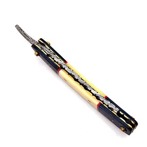 Navaja de Afeitar Recta de Acero de Damasco, Mango de Micarta Duradero, Herramienta Profesional para Barbería, Forjada a Mano - Product Image 2
