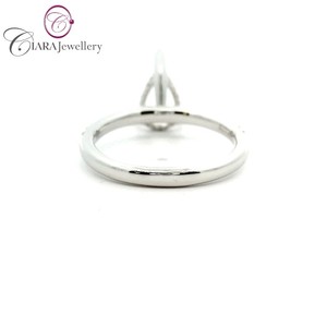 MEJOR MODELO 18K Au750 Blanco/Amarillo/Oro Rosa Anillo de compromiso de dos tonos 10x6,5mm Diamante natural Corte brillante Fiesta de aniversario - Product Image 3