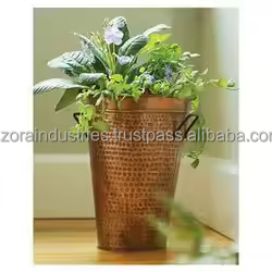 Florero de hierro con acabado moderno, exquisito, hecho a mano, detalles florales, mesa ecológica, decoración Interior del hogar, Azora - Product Image 2