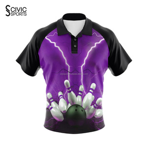 Votre propre fermeture éclair polos maillots bowling polos impression par sublimation équipe personnalisée - Product Image 3