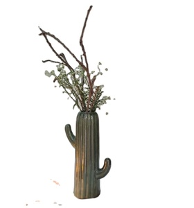 แจกันดอกไม้กระบองเพชรเซรามิกโบราณดีไซน์คลาสสิกงานแฮนด์เมดเป็นมิตรต่อสิ่งแวดล้อม - Product Image 1