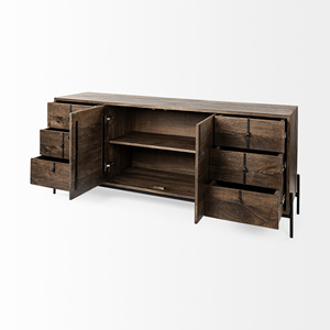 Silla de Comedor Moderna de Madera Maciza con Cajones y Puertas, Color Personalizado, Forma Cuadrada, para Muebles del Hogar - Product Image 5