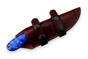 Cuchillo de caza de hoja fija de acero Nordic Forge Farrier Rasp con mango de resina y funda de cuero, personalizable OEM, de espiga completa - Product Image 5