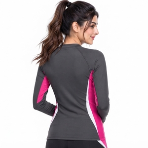 <b>Women</b> <b>Rash</b> <b>Guard</b> Featuring Quick Dry Sports Textile Long Sleeve Design Comfortable Compression Fit Breathable Underarm Panels - Product Image 2