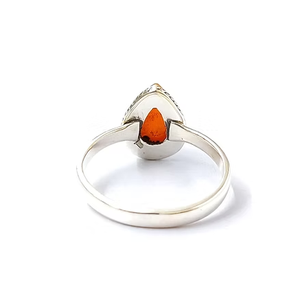 Carnelian Gemstone <b>Dainty</b> <b>Ring</b> in 925 Silver Bohemia Style Teardrop Shape for Everyday Wear - Product Image 4