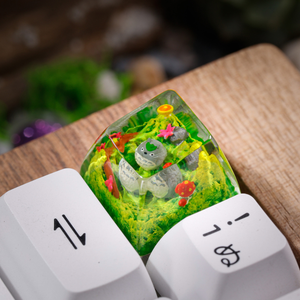 Teclas Místicas de Anime, Teclas Artesanales Personalizadas, Teclas Anime Lindas, Teclas Verdes, Juego de Teclas, Teclas de Resina - Product Image 1