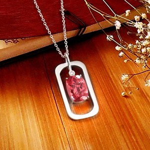 Pendentif Saphir Padparadscha de Ceylan Impeccable en Argent Sterling 925, Pierre Précieuse Coussin Faite à la Main, Cadeau de Fiançailles - Product Image 3