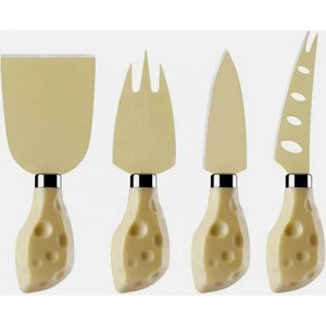 Juego de cuchillos para queso de acero inoxidable a precio asequible con mango metálico de tono cálido, herramientas duraderas para servir queso - Product Image 2