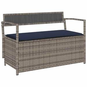 Banc de rangement de jardin bleu marine et gris pour terrasse - Product Image 2
