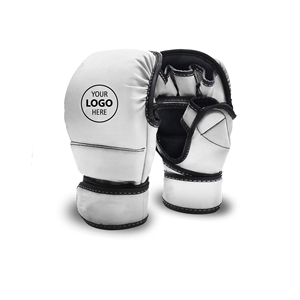 Custom Black Leather MMA Gloves Half Finger Velcro Closure For Adults Martial Arts Training <b>Gear</b> - Product Image 3