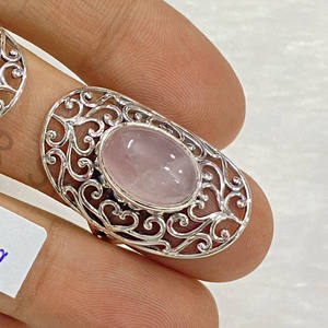 Top Quality 925 Sterling Silver Natural Rose Quartz & <b>Turquoise</b> Gemstone <b>Ring</b> Fine Jewelry Retro Design Wide Band Victorian <b>Ring</b> - Product Image 1