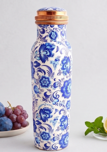Botellas de Agua Impresas en Cobre Puro de Alta Calidad, Botella Elegante, Buena para la Salud, Tapa de Botella de Agua de Cobre, Beneficios Ayurvédicos para la Salud - Product Image 2