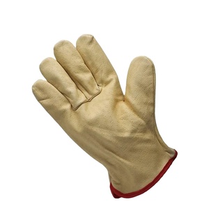 Gants de sécurité en cuir de porc et de chèvre, gants de travail protecteurs pour conducteurs avec manchette élastique et dos en coton - Product Image 5