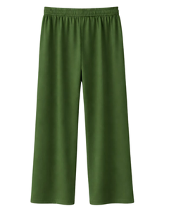 Pantalones Deportivos Anchos Color Verde Oliva para Mujer, Cintura Elástica con Cordón, Pantalones Casuales Holgados, Fabricante OEM, Suministro al por Mayor - Product Image 5